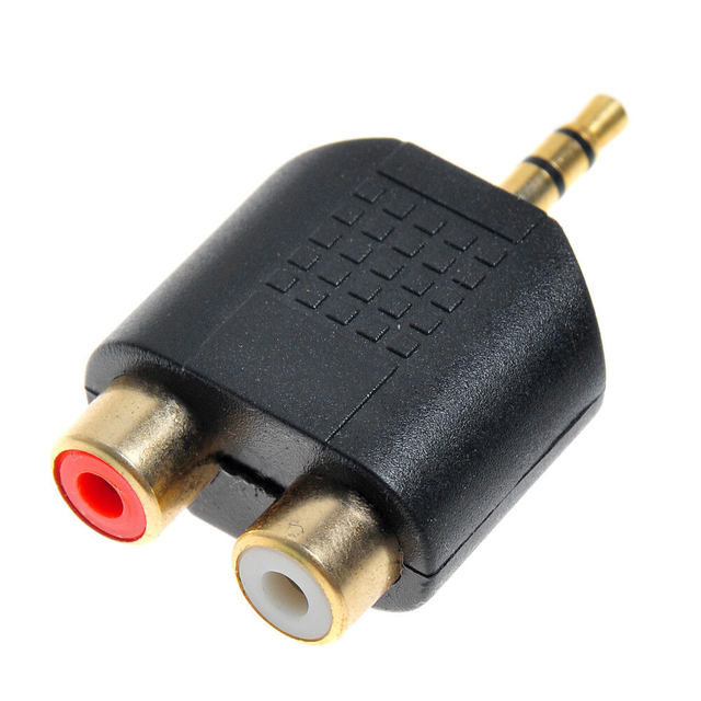3.5mm TRS Stereo Plug to 2-RCA Y Splitter Male to Female Adapter Audio Connector for Speaker Earphone Headphone