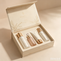 Boîte de maquillage cosmétique de luxe avec logo unique, emballage en papier pour produits de beauté, crème pour le corps, huile essentielle, ensemble d'emballage pour soins de la peau