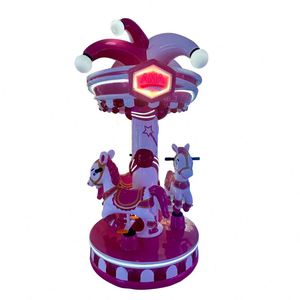 Coin Operated Kids Carousel Ride Pink Mini Merry Go Round <b>Amusement</b> Horse Ride <b>Machine</b> for Mall Park Indoor Playground - Product Image 4