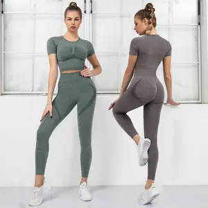 Ladymate ODM/OEM套装2件瑜伽女式瑜伽服跑步健身套装运动上衣和裤子两件套运动套装