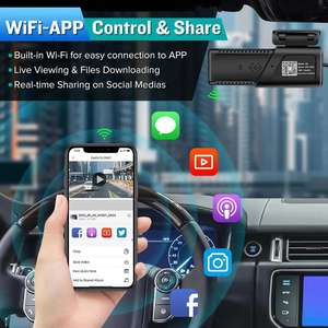 מיני wifi 2k dash מצלמת אפליקציה 1080p dvr מכונית dvr עם תנועה זיהוי וניטור המכונית תיבת רישום מצלמה - Product Image 5