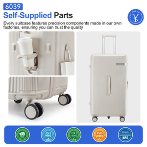 High Quality 20 24 26 28 Inch Pc <strong>Suitcase</strong> Custom Lightweight Hard Shell 3 Piece Travel Suit case <strong>Luggage</strong> <strong>Sets</strong> with Cup Holder - Product Image 3
