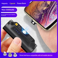 Mini Banco de Energía Portátil en Forma de Cápsula de 5000 mAh, 3 en 1, con Enchufe Integrado, Cargador Portátil de Emergencia para Teléfono Móvil y Regalo Promocional