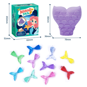 Kit de jouets éducatifs STEM populaires pour filles : 6 modèles de coquillages assortis contenant différents <span class=keywords><strong>mini</strong></span>-jouets sirènes à déterrer - Product Image 6
