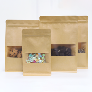 Cá nhân PE tráng nhiệt gói Nắp kéo gạo lưu trữ biểu tượng tùy chỉnh kraft giấy thực phẩm đứng lên túi doypack - Product Image 1