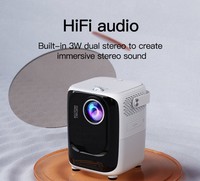 Mini projecteur Portable contrôle vocal HDR 2.4/5G WiFi BT4.0 iOS projecteurs de son surround à 360 degrés et équipements de présentation