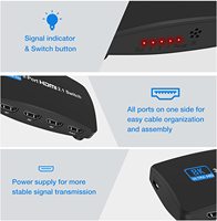 Commutateur HDMI 2.1 3 entrées 1 sortie, sélecteur de commutateur HDMI 3 ports prenant en charge 4K 120Hz, 1080P 240Hz, 1080P 120Hz Commutateur HDMI 8K