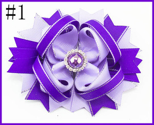 Pinzas para el Cabello con Lazo Inspirado en Perlas de Primavera/Verano de 4.5'' de la Mejor Calidad para Niñas, Lazos de Diamantes de Imitación con Borde Plateado Colorido, Accesorios para el Cabello - Product Image 2