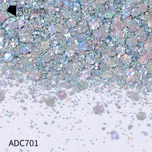 Colore primario all'ingrosso olografico Glitter colorato Nail Art grande Mix di Glitter piccoli Glitter a goccia a mano flusso di lino - Product Image 1