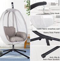 Patio suspendu oeuf chaise extérieur en acier inoxydable hamac balançoire chaise suspendue balcon plafond balançoire chaise avec coussin