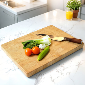 Tabla de Cortar Rectangular de Madera de <span class=keywords><strong>Alerce</strong></span> con Asa de Acero Inoxidable, para Servir Frutas y Verduras - Product Image 2