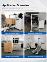 Machine d'emballage automatique Transpack pour palettes avec ensacheuse latérale pour sangles PP et bande plastique, et convoyeur