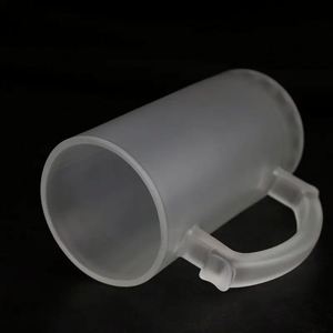 Mug à bière en verre givré ou transparent de haute qualité, 16 oz, avec logo imprimé par sublimation, à prix abordable - Product Image 4