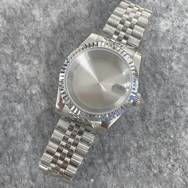 Watch Accessories 36mm-39mm Watch Case Fluted Bezel Sapphire Glass Magnifying Glass Stainless Steel Bracelet for NH35 NH36