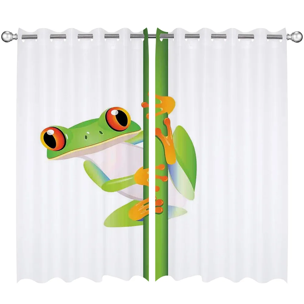 卸売動物の装飾、枝を持っているかわいいカエルのグラフィック3Dプリントカーテンブラインドウィンドウ