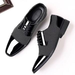 Scarpe da <span class=keywords><strong>uomo</strong></span> stringate in poliestere, nuove, eleganti e casual, traspiranti, comode, con punta rinforzata, stile britannico coreano, ideali per la primavera, l'autunno e per lo sposo. - Product Image 6