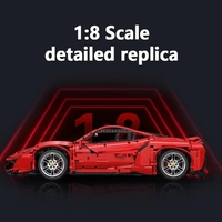 Cada C61042 MOC 1:8 GTE 488 Véhicule RC Rouge Super Sport Voiture de Course Italienne Modèle de Présentation Kits Cadeau pour Adulte Blocs de Construction