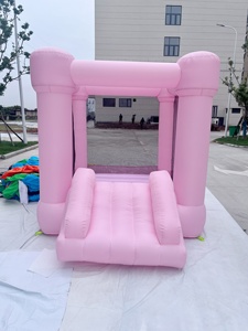 Vente flash - Mini château gonflable rose avec filet de sécurité - Product Image 3