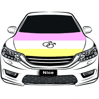 Housse de capot de voiture personnalisée en polyester extensible, motif arc-en-ciel gay, pour défilés de voitures thématiques et protection solaire du capot.