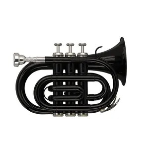 SEASOUND OEM Mini trompette de poche BB ton noir laiton Instrument Trompette JYPT406BK