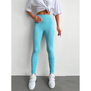 Leggings sportivi Slim Fit a vita alta da donna pantaloni sportivi comodi con Design speciale punta in tinta unita Leggings Fitness Yoga - Product Image 2