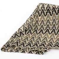 Tissu tricoté à la chaîne en fil d'or et d'argent pour robe