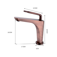 Robinet de lavabo de salle de bain monocommande chaud/froid en laiton brossé, design moderne