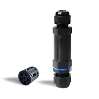 Venta caliente IP68 4 pines macho a hembra adaptador enchufe Internet Caja impermeable Conectores eléctricos para iluminación exterior