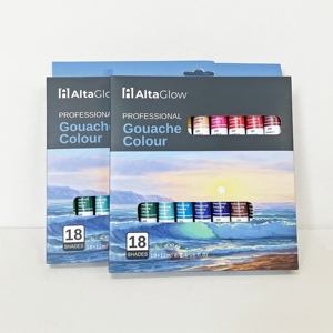 Nouveau produit, peinture <span class=keywords><strong>gouache</strong></span> <span class=keywords><strong>professionnelle</strong></span> non toxique, lavable, en aluminium, 12 ml, 18 couleurs, en gros - Product Image 4