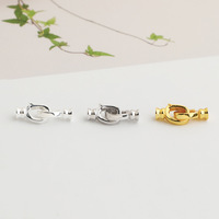 Fermoir à chaîne à double tête ouvrable en argent sterling S925 avec perle pour collier, bracelet, chevillère, connecteur de bijoux, verrou