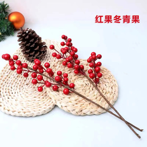 Nhân Tạo <span class=keywords><strong>Red</strong></span> Berry Chọn Giả Berry Phun Chi Nhánh Giáng Sinh Berry Thân Cây Cành Cây Cành Cây - Product Image 4