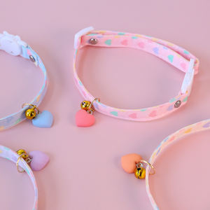 Schattige Halsband Kat Hond Bel Veiligheidsgesp Strik Macaroon Liefde Hart Kraag - Product Image 1