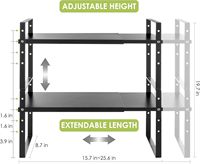 Noir 2-Pack extensible armoire étagère organisateur support comptoir de cuisine hauteur réglable étagères de rangement support étagère à épices stockage