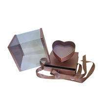Fenêtre panoramique cube d'eau PVC transparent fleur boîte cadeau coeur tiroir fleur boîte avec papier artisanal pour les cadeaux