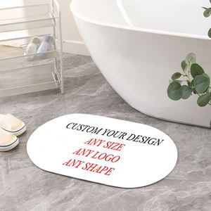 Tapis de bain antidérapant en diatomite de haute qualité avec logo personnalisé, tapis de douche vierge, tapis de salle de bain, design imprimé par sublimation - Product Image 1