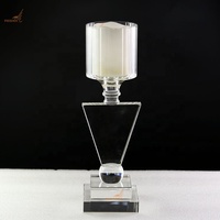 Usine vente directe à la main K9 cristal chauffe-plat chandelier table vase en verre maison vase