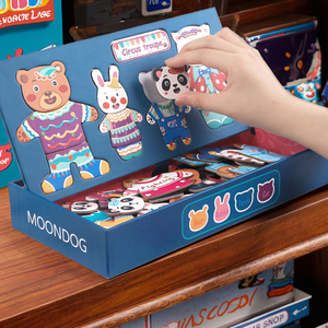 <span class=keywords><strong>Jeu</strong></span> de 4 roulements de changement de vêtements, jeux éducatifs pour enfants, Puzzle en bois magnétique, offre spéciale, - Product Image 5