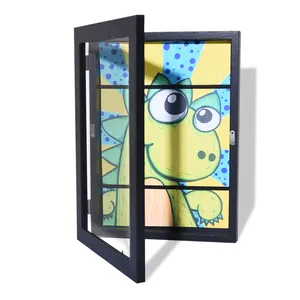 Kids Art Works Display Storge MDF Wooden Modern Shadow Box Two Frames with Hinges Poster Picture Photo Frame Max Loading 100 pcs