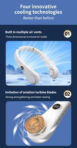 Nouveau ventilateur de cou Acocool 2025 – Ventilation rafraîchissante pour extérieur, maison, salle de sport – Mini ventilateur sans pales rechargeable par USB - Product Image 6