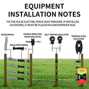 Électrificateur de clôture électrique pour bétail, jardin, bovins, animaux de compagnie, kit de chargeur de clôture électrique pour ferme - Product Image 6