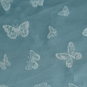 Tùy Chỉnh Dệt Vải Polyester Đẹp Bướm Mô Hình Chống-Đóng Cọc Jacquard Grey 100 Polyester Vải Cho Hàng May Mặc - Product Image 3