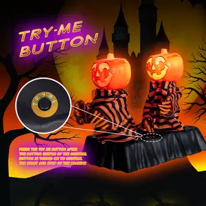 2024 Halloween Dancing Music Shaking Luminous Pumpkin Skulls Animatronic Props With Sound For Halloween