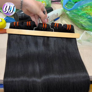 100 % <span class=keywords><strong>Cheveux</strong></span> Humains Vierges Vietnamiens SDD Double Tirage Lisses Raides Paquets de Tissage et d'Extension avec Closure - Product Image 4