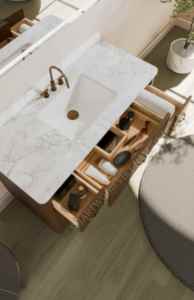 36 inch Luxury High end Crafted Free standing Solid Wood Bathroom Cabinet Vanity With Countertop <b>Chestnut</b> - Product Image 5