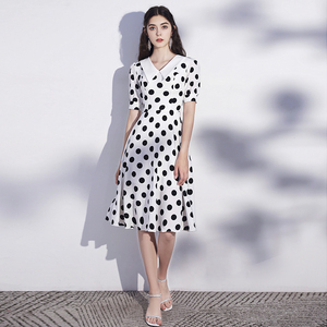2025 all'ingrosso abbigliamento Casual estivo aderente a <span class=keywords><strong>pois</strong></span> manica corta abito da donna - Product Image 2
