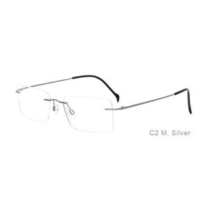 純正チタン光学フレームメガネリムレス長方形クラシックゴールドカラーNo MOQ無リムレスチタン - Product Image 4