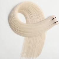 Vente en gros Qualité Luxe 18 Pouces Blonde Soyeuse Bande Droite Naturelle Remy Extensions de Cheveux Vrais Russe Trame de Cheveux Humains