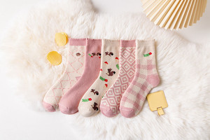 Inverno rosa collegiale stile <span class=keywords><strong>Sub</strong></span>-pavimento calze autunno Plus pile di cotone ispessito lana cerchio tubo calze per ragazze - Product Image 3