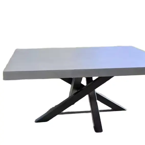 Endüstriyel stil dış mekan yemek masası çelik ve kayrak beton üst oturma odası mobilya ev kullanımı için