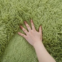 Tapis moderne de luxe en polyester uni à poils longs, extra épais et antidérapant, idéal pour la prière, l'exercice, le salon et la chambre à coucher